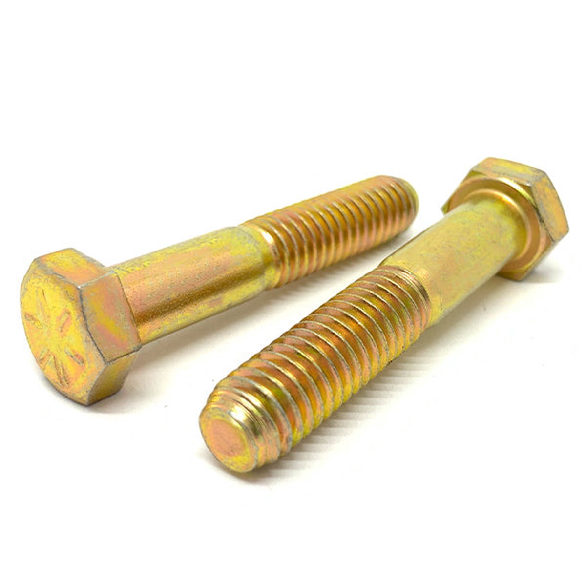 1/2-20x2-3/4" Hex Head Cap Screws Grade 8 Zinc Yellow