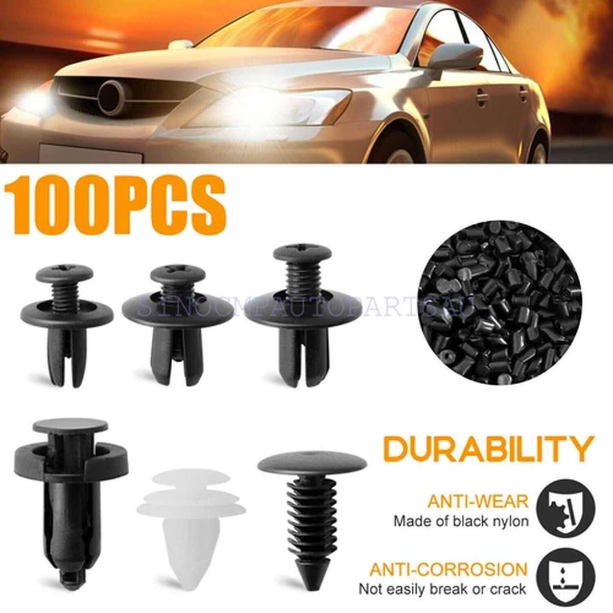 100x Auto Body Plastic Trim Retainer Fastener Clips Push Pin Fender Bumper Tool/