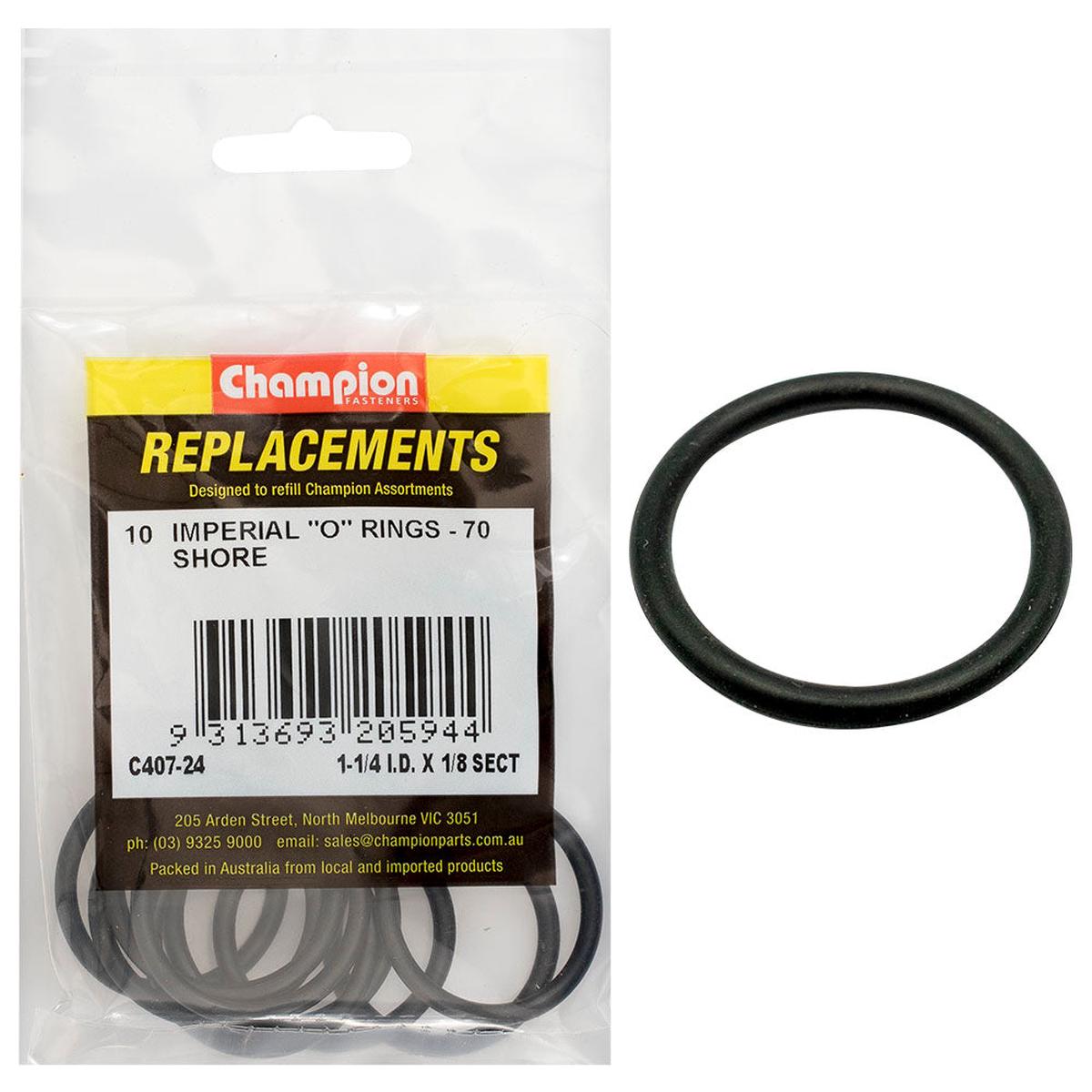 Champion 1-1/4in (I.D.) x 1/8in Imperial O-Ring -10pk