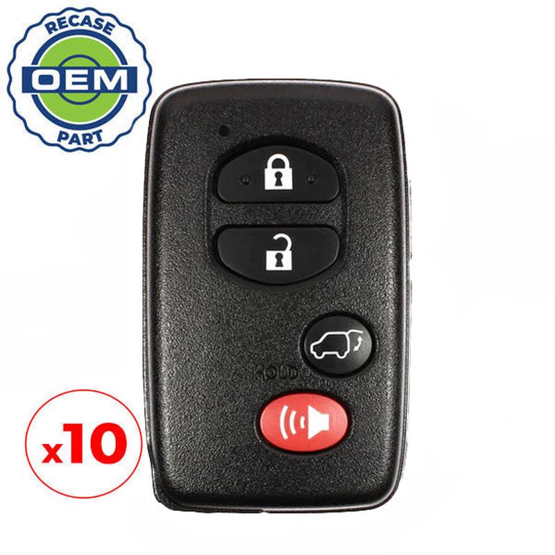 10 x 2010-2017 Toyota Venza / 4-Button Smart Key / PN: 89904-0T060 / HYQ14ACX (OEM Recase)