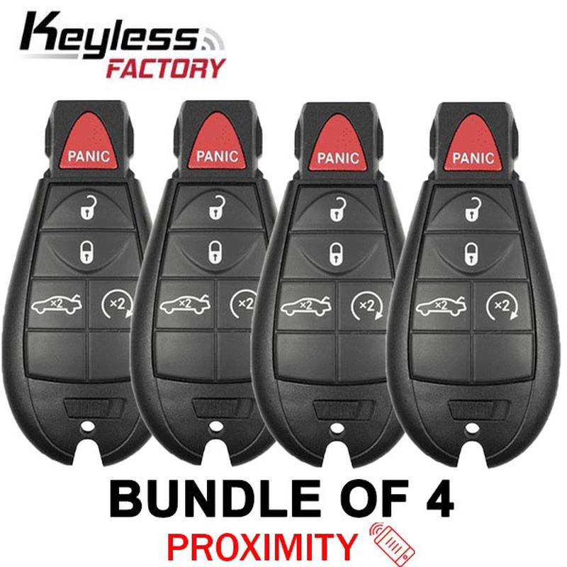 4 x 2008-2014 Dodge Chrysler / 5-Button Fobik Key / PN: 056046694AH / IYZ-C01C / Keyless Go Fobik (AFTERMARKET) (Bundle of 4)