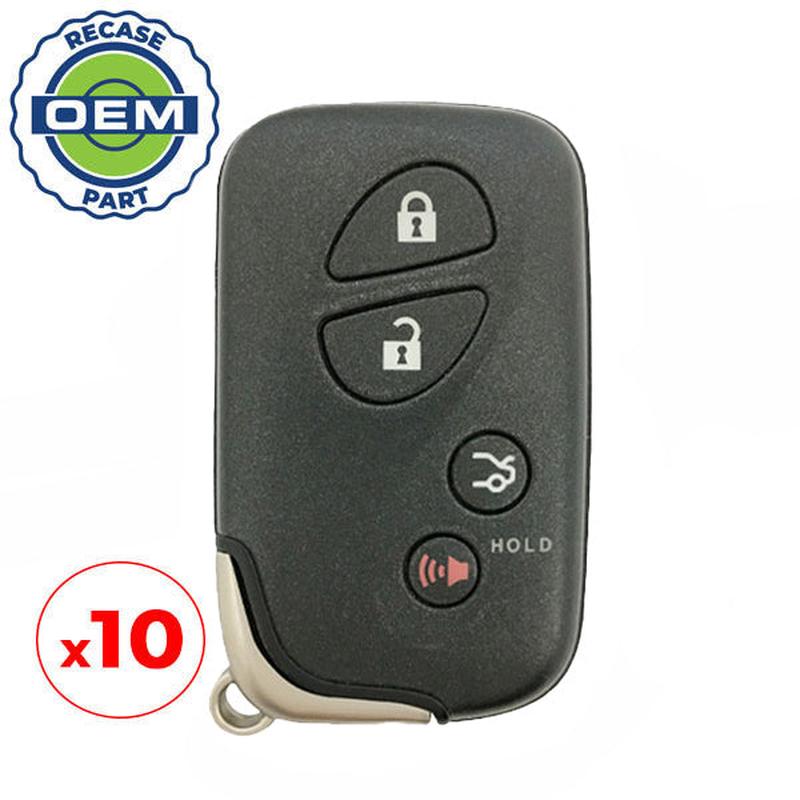 10 x 2006-2009 Lexus GS300 / 4-Button Smart Key / PN: 89904-30270 / HYQ14AAB / 0140 Board (OEM Recase)