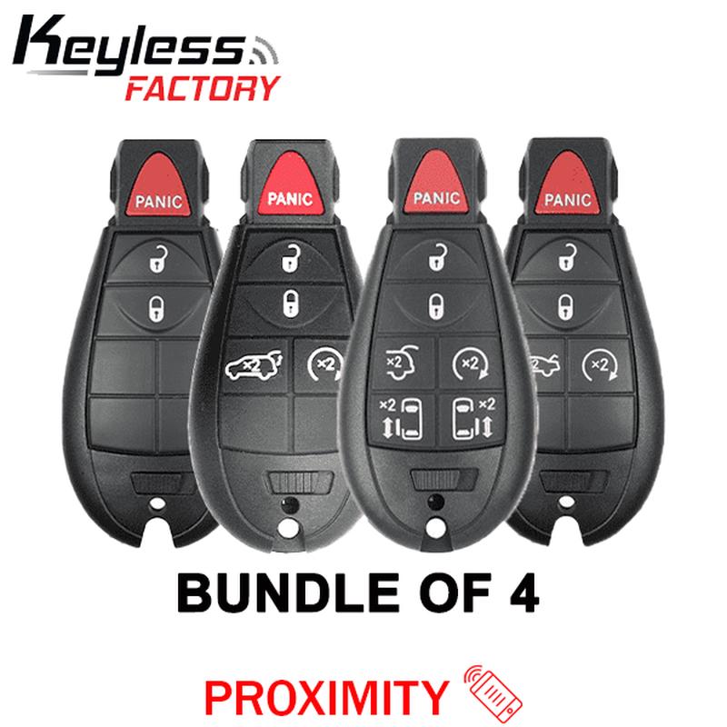 4 x 2008-2019 Chrysler Dodge VW Jeep / Bundle of Fobik Keys / PN: 56046734AH / IYZ-C01C / Keyless Go Fobik (BUNDLE OF 4)