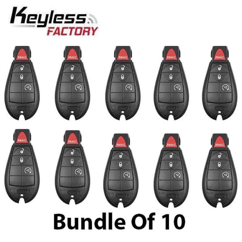 10 x 2008-2013 Chrysler Dodge / 4-Button Fobik Key / M3N5WY783X (AFTERMARKET) (BUNDLE OF 10)